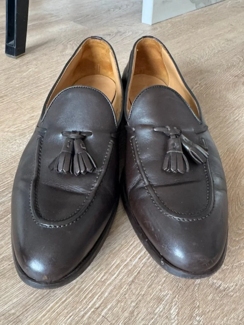 SuitSupply Brown Leather Loafers in Size 43